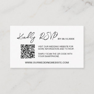 Minimalistische QR-code Trouwwebsite RSVP-budget Informatiekaartje