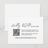 Minimalistische QR-code Trouwwebsite RSVP  Informatiekaartje (Voorkant / Achterkant)