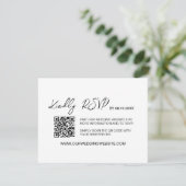 Minimalistische QR-code Trouwwebsite RSVP  Informatiekaartje (Staand voorkant)