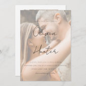 Minimalistische QR-code Uitnodiging tot bruiloft (Voorkant / Achterkant)