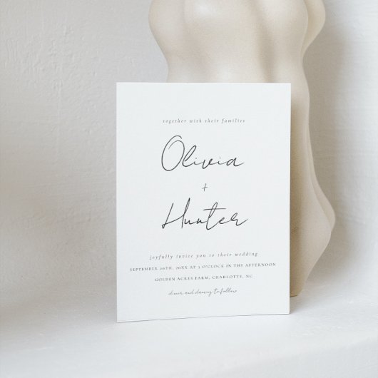 Minimalistische QR-code Uitnodiging tot bruiloft