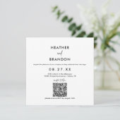 Minimalistische QR-code Uitnodiging voor het Trouw (Staand voorkant)