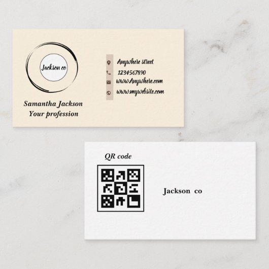 Minimalistische QR-code Visitekaartje (Voorkant / Achterkant)