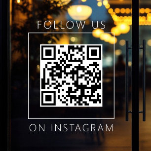 Minimalistische QR-code Volg Ons op Instagram Raamsticker