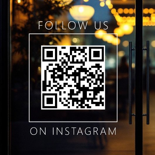 Minimalistische QR-code Volg ons op Instagram Raamsticker
