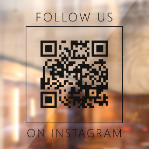 Minimalistische QR-code Volg ons op Instagram Raamsticker