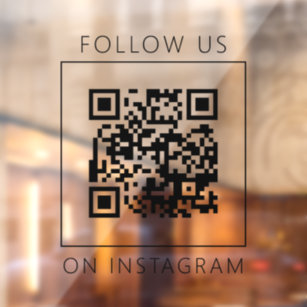 Minimalistische QR-code Volg ons op Instagram Raamsticker