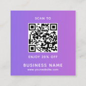 Minimalistische QR-code voor bedrijven Bedankt Kortingskaartje (Achterkant)