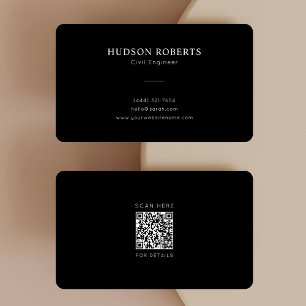 Minimalistische QR-code voor civiel ingenieur Visitekaartje