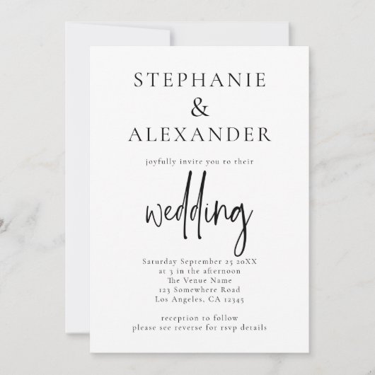 Minimalistische QR-code voor het trouwscript in el Kaart (Voorkant)