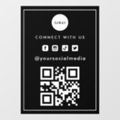 Minimalistische QR-code voor logo toevoegen en soc Raamsticker (Vel)
