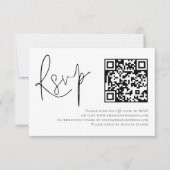 Minimalistische QR-code voor script bruiloft RSVP Kaartje (Voorkant)