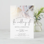 Minimalistische QR-code voor script Lesbian Weddin Kaart (Staand voorkant)