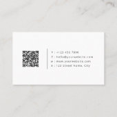 Minimalistische QR-code voor vastgoed Modern Wit Visitekaartje (Achterkant)