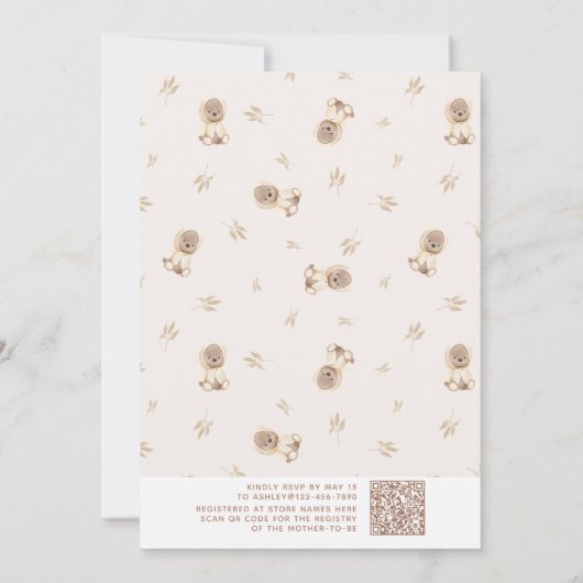 Minimalistische QR-code wacht kort op neutraal Bab Kaart (Achterkant)