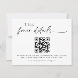 Minimalistische QR Code Wedding Website Details Ka Bedankkaart