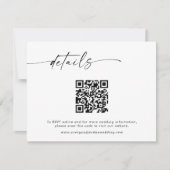 Minimalistische QR Code Wedding Website Details Ka Bedankkaart (Voorkant)
