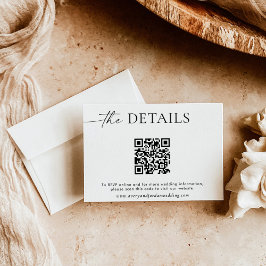 Minimalistische QR Code Wedding Website Details Ka Bedankkaart
