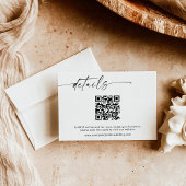 Minimalistische QR Code Wedding Website Details Ka Bedankkaart