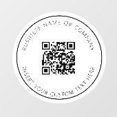 Minimalistische QR-code Zakelijk Wit Eenvoudig Raamsticker (Vel)