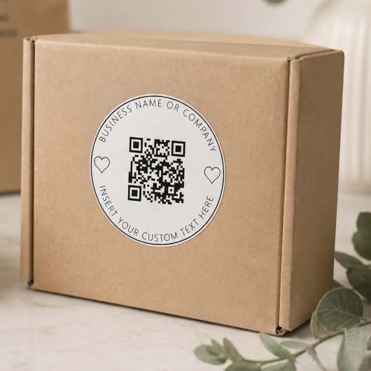 Minimalistische QR-code Zakelijk Wit Eenvoudig Ronde Sticker