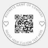 Minimalistische QR-code Zakelijk Wit Eenvoudig Ronde Sticker (Voorkant)