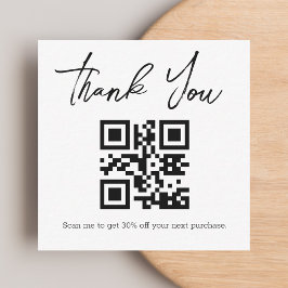 Minimalistische QR-code zakelijke bedankkaart best Notitiekaartje