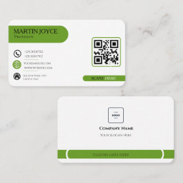 Minimalistische qr-code zakelijke kaart visitekaartje