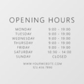 Minimalistische QR-code Zakelijke openingstijden Z Raamsticker (Vel)