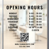Minimalistische QR-code Zakelijke openingstijden z Raamsticker