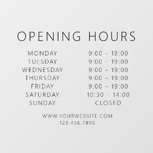 Minimalistische QR-code Zakelijke openingsuren Zwa Raamsticker