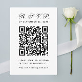 Minimalistische QR-code Zwart-wit Eenvoudige bruil RSVP Kaartje