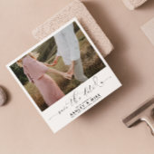 Minimalistische QR-code Zwart-wit foto bruiloft Save The Date