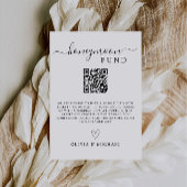 Minimalistische QR-codebord voor huwelijksreis-fon Kaart