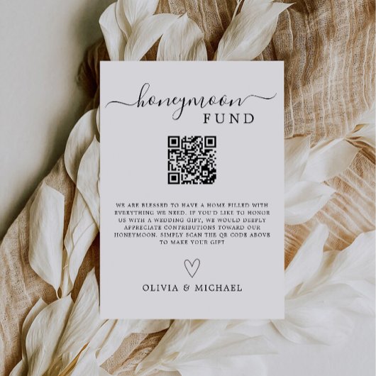 Minimalistische QR-codebord voor huwelijksreis-fon Kaart