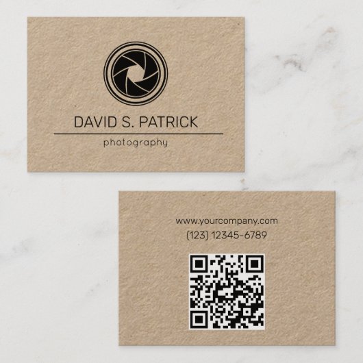 Minimalistische QR-codefotografie Visitekaartje (Voorkant / Achterkant)