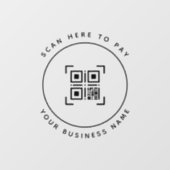 Minimalistische QR-codescan om zaken te betalen Raamsticker (Vel)