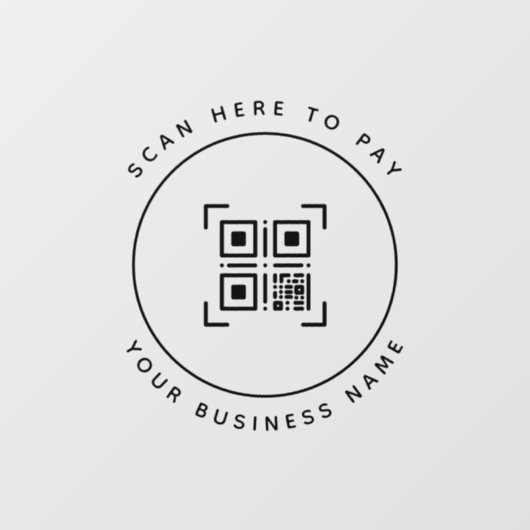 Minimalistische QR-codescan om zaken te betalen Raamsticker (Vel)