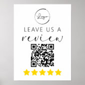 Minimalistische QR Laat ons een Review Logo Poster (Voorkant)