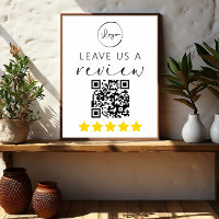 Minimalistische QR Laat ons een Review Logo