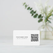 Minimalistische QR & Logo afgerond Visitekaartje (Staand voorkant)