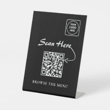 Minimalistische QR-menu displayhouder