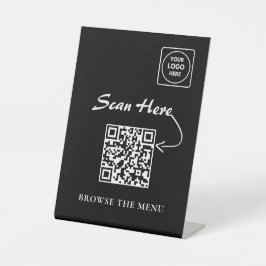 Minimalistische QR-menu displayhouder Reclamebord Met Voetstuk