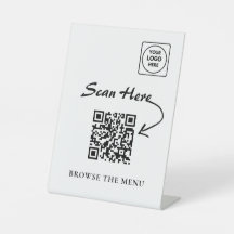 Minimalistische QR-menuvoetstuk displayhouder