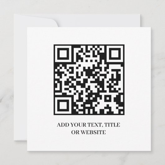 Minimalistische QR | Modern Aangepast Tekstontwerp Kaart (Voorkant)
