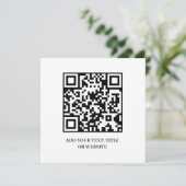 Minimalistische QR | Modern Tekstontwerp Kaart (Staand voorkant)