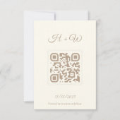 Minimalistische QR Save the Date | Elegant Cream W Bedankkaart (Voorkant)