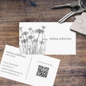 Minimalistische Queen Anne's Lace QR Code Visitekaartje