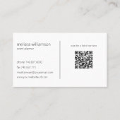 Minimalistische Queen Anne's Lace QR Code Visitekaartje (Achterkant)