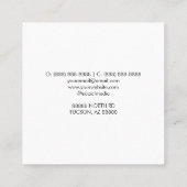 Minimalistische Quill Pen Outline Notaris Openbaar Vierkante Visitekaartje (Achterkant)